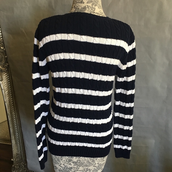 Ralph Lauren Striped Cable-Knit Sweater - Picture 5 of 6